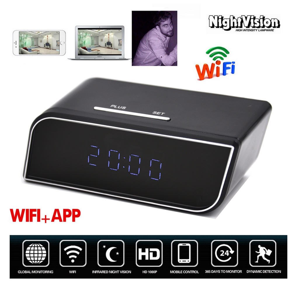 mini kare wifi masa saati gizli kamera