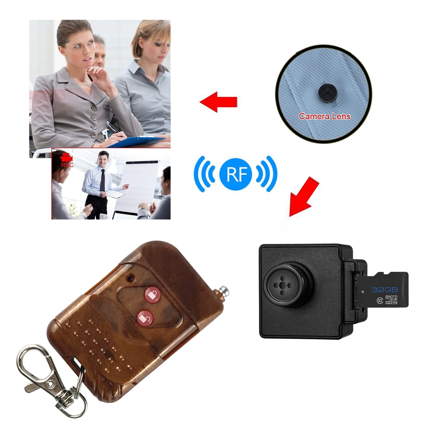 Düğme Gizli DVR Kamera