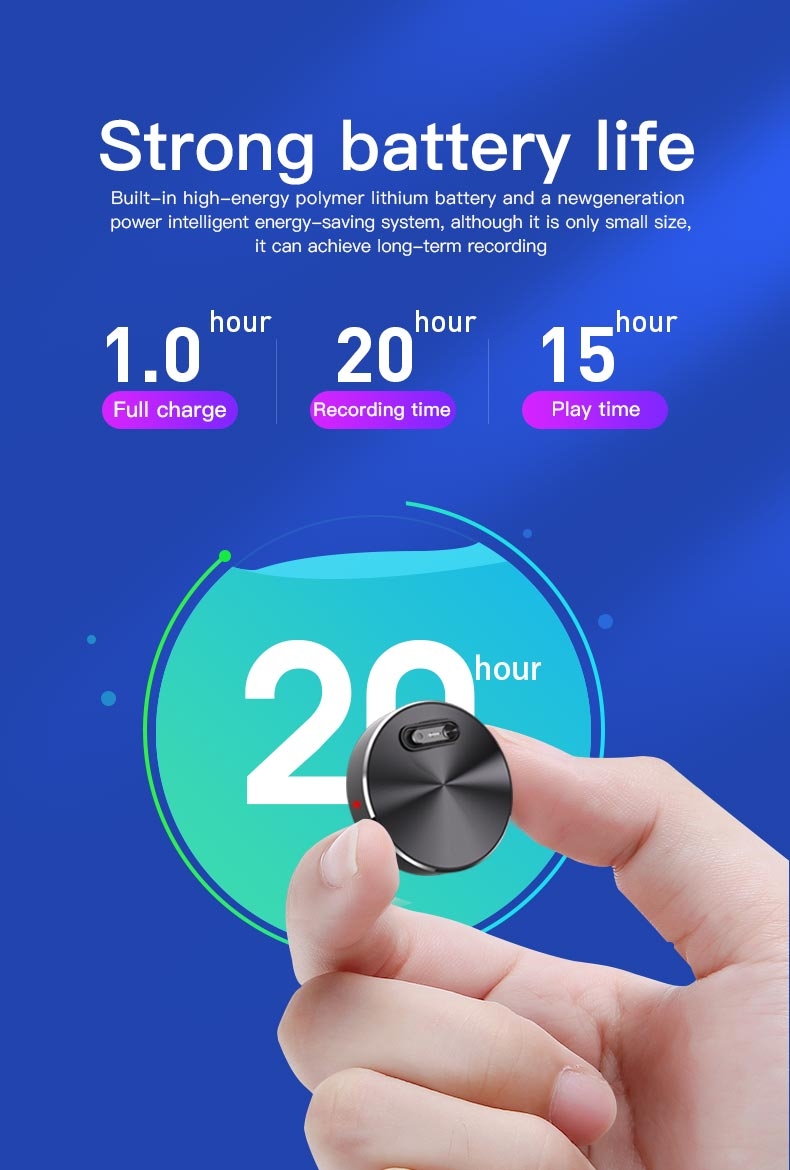 yuvarlak mıknatıslı gizli ses kayıt cihazı