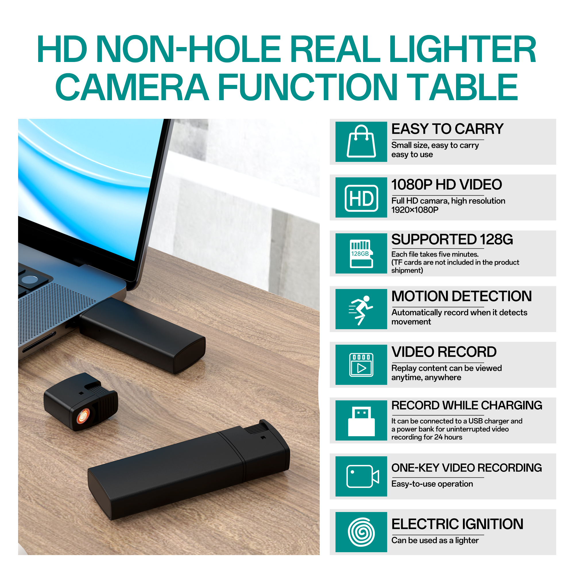 çakmak gizli kamera FULL HD