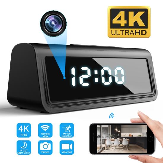 4K WIFI Masa Saati Kamera
