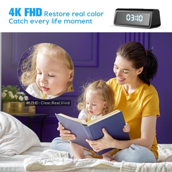 4K WIFI Masa Saati Kamera