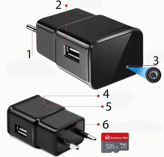 usb sarj adaptörü gizli kamera