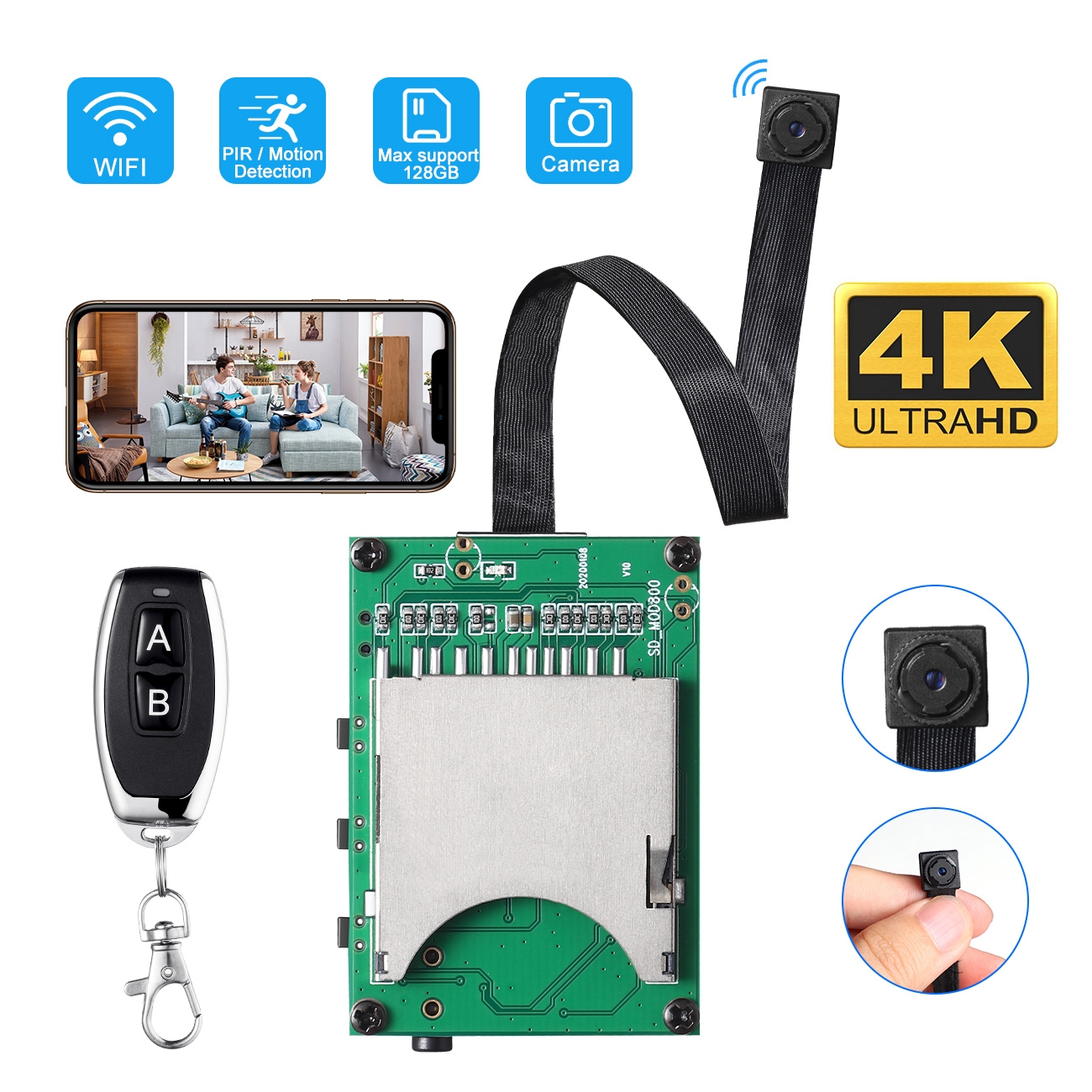 4K kumandalı modül gizli kamera