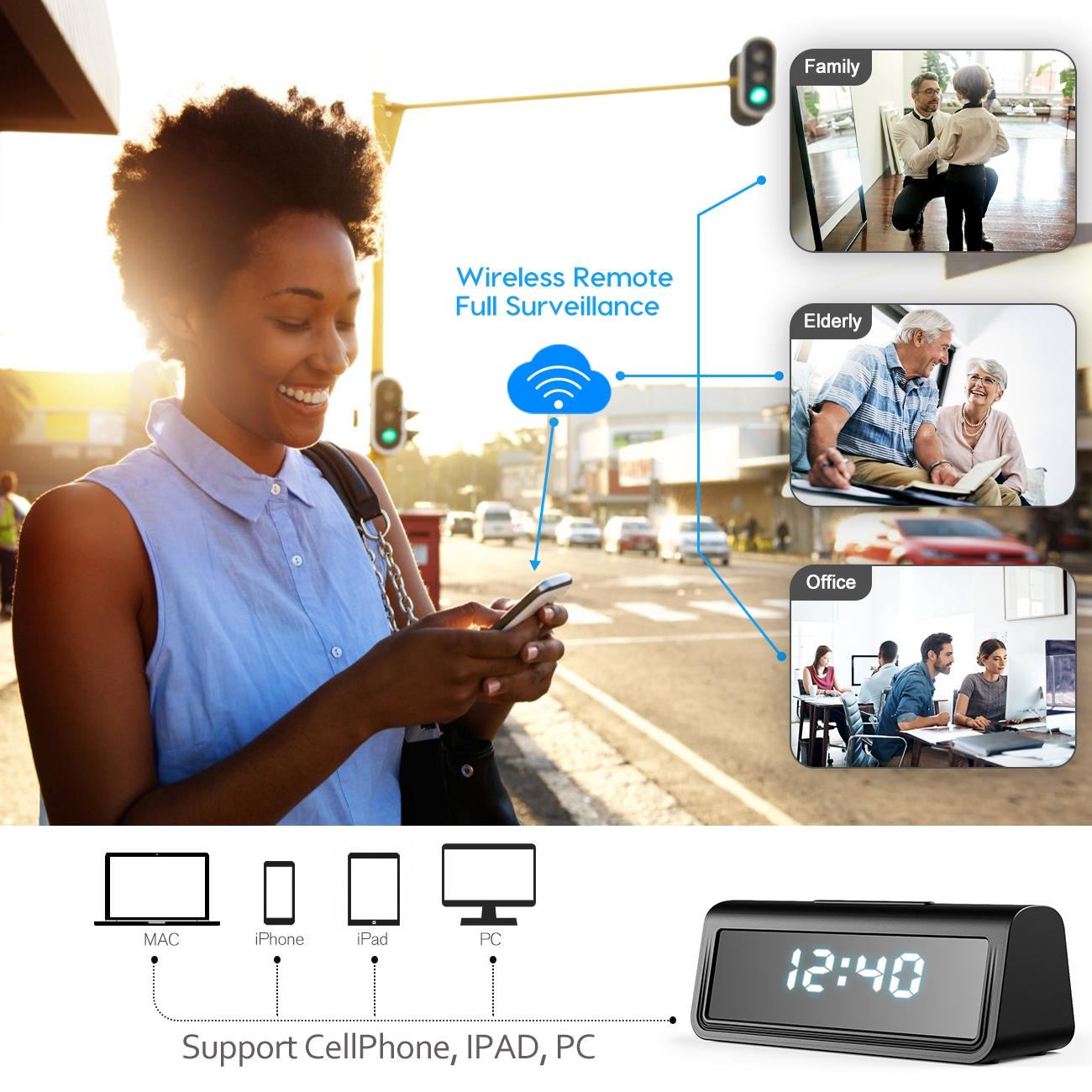 4K WIFI Masa Saati Kamera